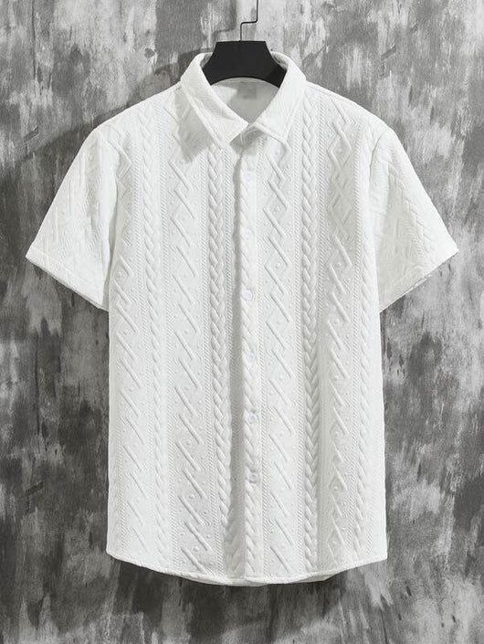 Conjunto de Camisa y Shorts con Patrón de Diamantes para Hombre - Image 28