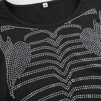 Blusa Crop Top Esqueleto con Cristales - Estilo Gótico para Mujer - Image 10