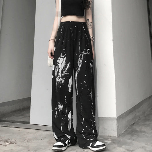 Pantalones Anchos Cintura Alta Efecto Drapeado Retro