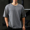 Playera Suelta de Algodón Rasgada para Hombre