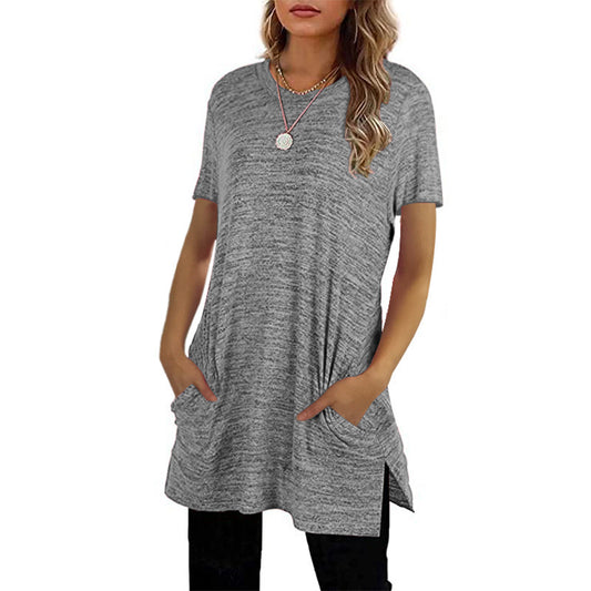 Camiseta Larga Cuello Redondo Manga Corta