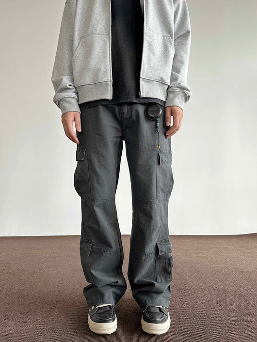 Pantalones Cargo Sueltos Deslavados con Múltiples Bolsillos Estilo Retro - Image 13