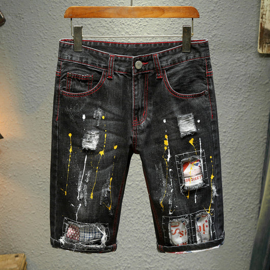 Shorts de Mezclilla Rotos con Parches - Tendencia Urbana Europa y América - Image 8