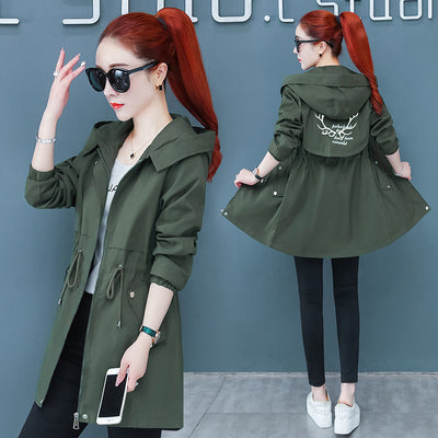 Cortavientos Elegante Estilo Coreano Largo Mujer - Chaqueta Otoño Entallada - Image 2