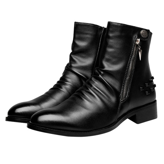 Botas Altas de Cuero para Hombre con Punta Afilada - Calidez y Estilo - Image 6