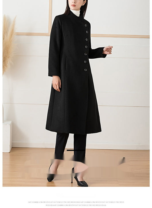 Abrigo de Lana Mujer Largo Cuello Alto Cashmere Profesional - Image 6