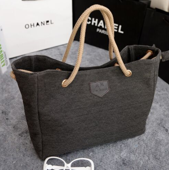 Bolso de Lona Coreano Grande - Diseño Minimalista y Versátil para Mujer - Image 4