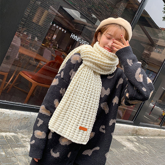 Bufanda de Lana Gruesa Estilo Coreano para Otoño e Invierno - Image 10