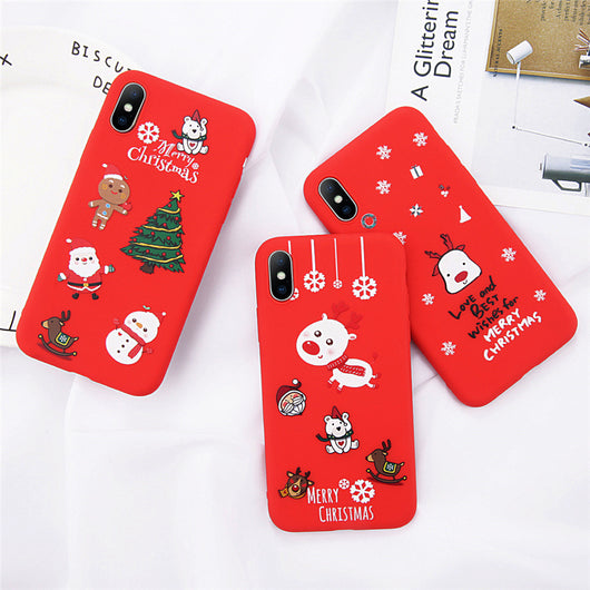 Funda Navideña para iPhone - Diseño Santa Claus y Reno