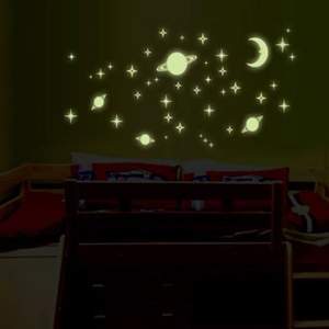 Pegatinas Luminiscentes Estrellas Luna Planetas para Decoración Infantil