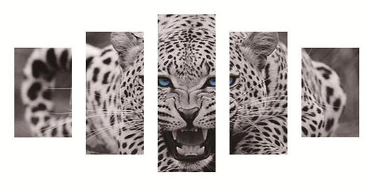 Cuadro de Diamantes XXL - Leopardo Multi-Imagen