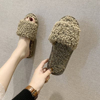 Pantuflas de Lana Rizada para Mujer con Suela Antideslizante - Image 6