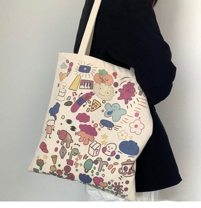 Bolsa de Lona Grande con Estampados Adorables - Capacidad Máxima - Image 21
