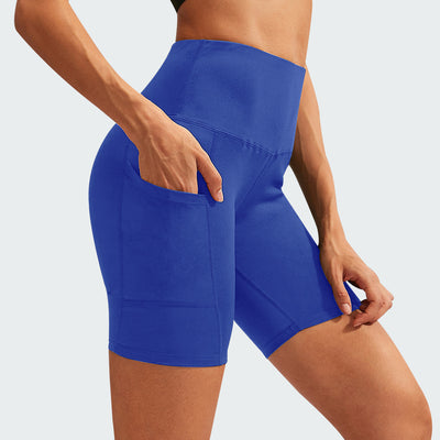 Shorts Deportivos Cintura Alta con Bolsillos Diagonales - Mallas de Entrenamiento Secado Rápido - Image 9
