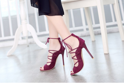 Sandalias de Tacón Alto Pez Boca Romana - Tallas Grandes para Mujer - Image 8