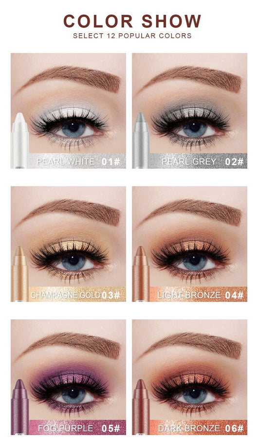 Set de 12 Sombras de Ojos en Barra Perlada Seda Natural - Image 8