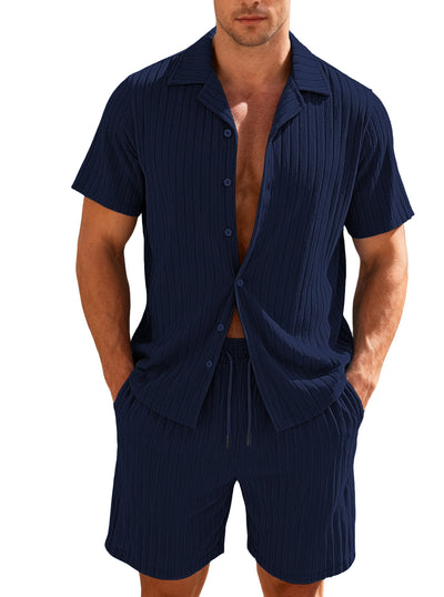 Conjunto Casual de Camisa con Botones y Shorts para Hombre - Image 10