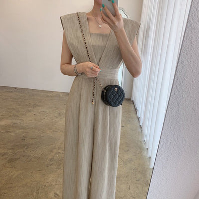 Jumpsuit Retro de Cuello Cuadrado y Cintura Alta para Mujer - Image 11