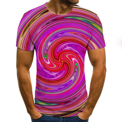 Playera Casual con Estampado 3D Remolino Digital Cuello Redondo - Image 7