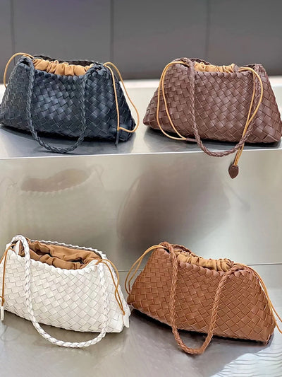 Bolso Tejido de Cuero Auténtico para Mujer - Bandolera Minimalista - Image 39