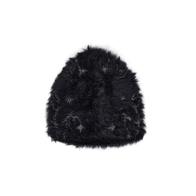 Gorro Tejido con Perlas y Piel de Visón Sintética - Calidez y Elegancia - Image 5