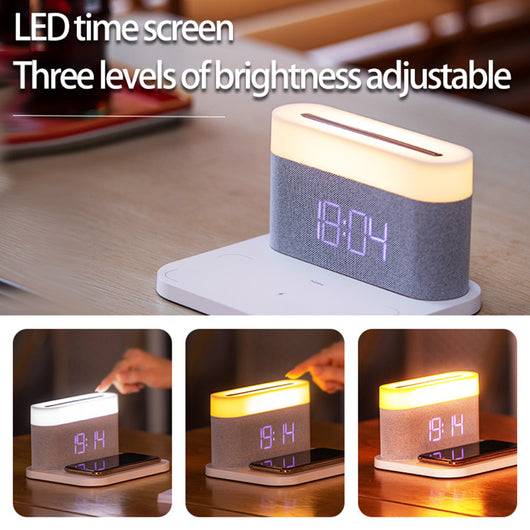 Lámpara de Noche Multifuncional con Cargador Inalámbrico y Reloj Digital - Image 5