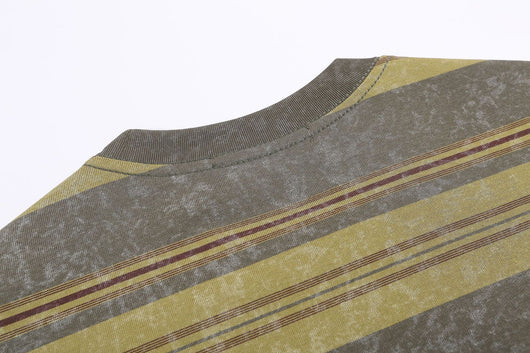 Camiseta Retro Rayas Japonesa con Estampado de Letras - Unisex - Image 10