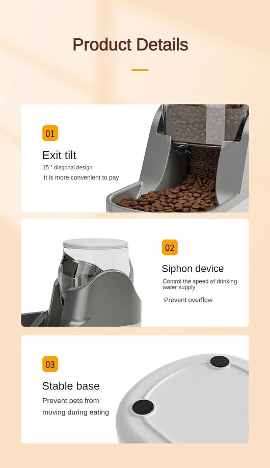 Fuente de Agua y Comedero Automático para Mascotas - Dispensador de Alimento Seco de Gran Capacidad - Image 15