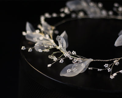 Velo de novia con corona de flores - Accesorios para vestido de boda - Image 12