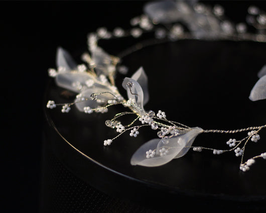 Velo de novia con corona de flores - Accesorios para vestido de boda - Image 12