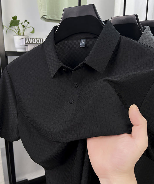 Playera Polo Hombre Jacquard Cuadros Transpirable Verano - Image 11