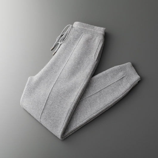Pantalones de Lana Tejidos con Puño Cálido para Hombre - Casual Ejecutivo Primavera Otoño - Image 8