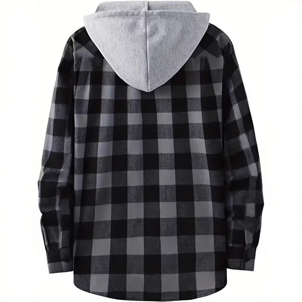 Sudadera Hoodie Cuadros para Hombre - Manga Larga