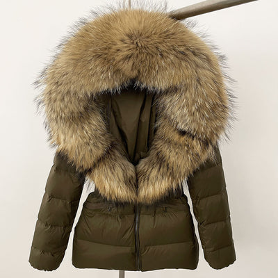 Chaqueta Acolchada Corta Ajustada para Mujer con Forro de Piel - Image 71
