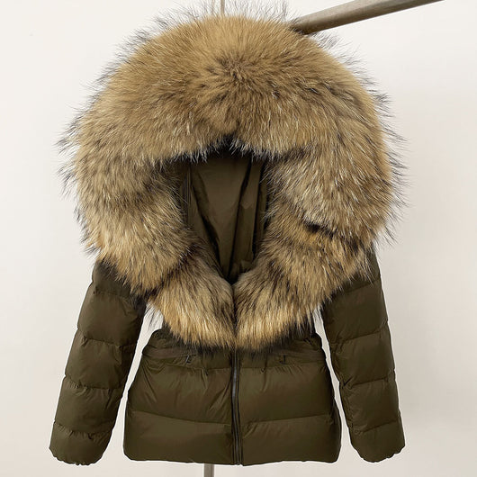 Chaqueta Acolchada Corta Ajustada para Mujer con Forro de Piel - Image 71
