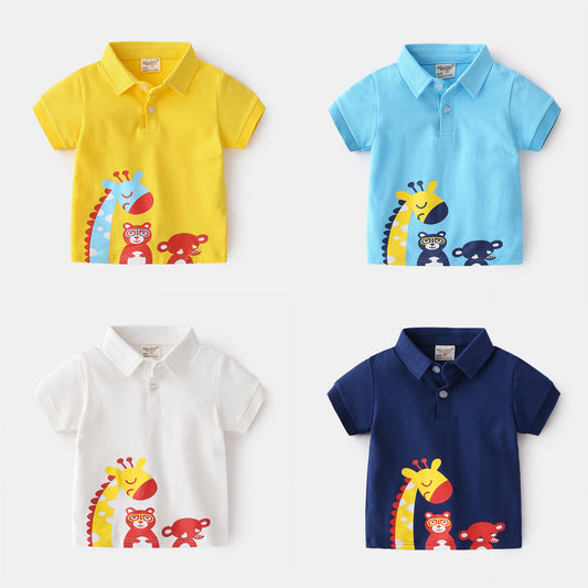 Camiseta Infantil Casual con Adorables Personajes Animados
