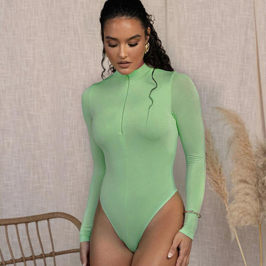Jumpsuit Ajustado de Manga Larga con Cierre para Mujer - Image 2