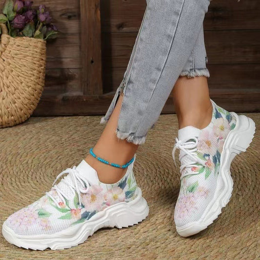 Zapatillas Deportivas Slip-On con Flores 3D - Tecnología Flyknit Ligera
