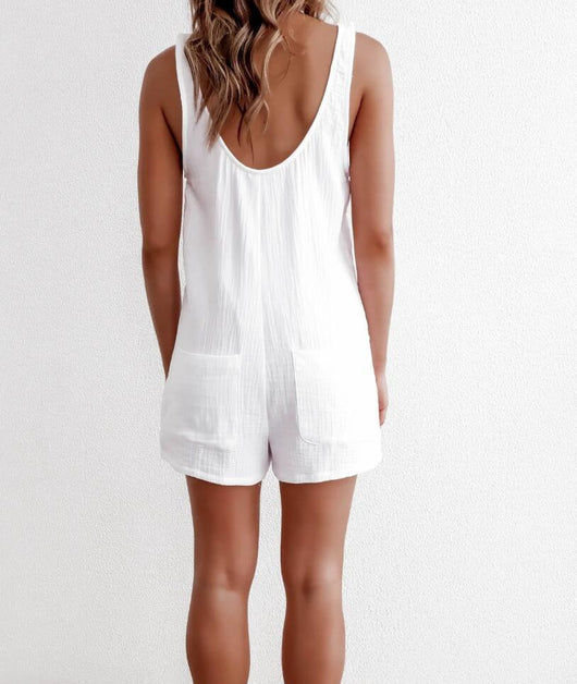 Jumpsuit Enterizo de Color Liso con Chaleco - Image 3