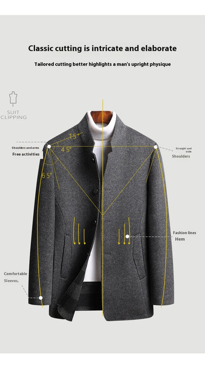 Abrigo de Lana Reversible para Hombre - Corte Medio - Image 10