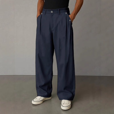 Pantalones Casuales Rectos de Color Liso para Hombre - Image 3