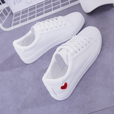Zapatillas Deportivas de Cuero PU para Mujer con Detalles de Corazón - Image 5