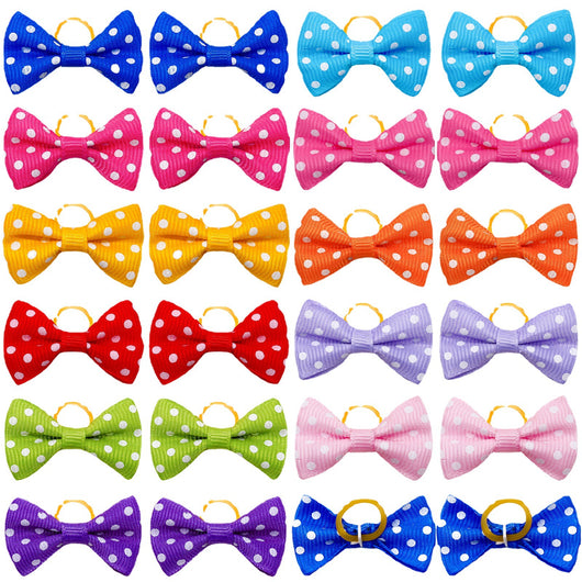Moño Elástico con Lunares para Mascotas - Accesorios Floral para Perros y Gatos - Image 9