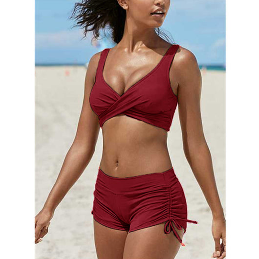 Bikini Bandeau Convertible con Tirantes Removibles y Talle Alto Atrevido - Image 10