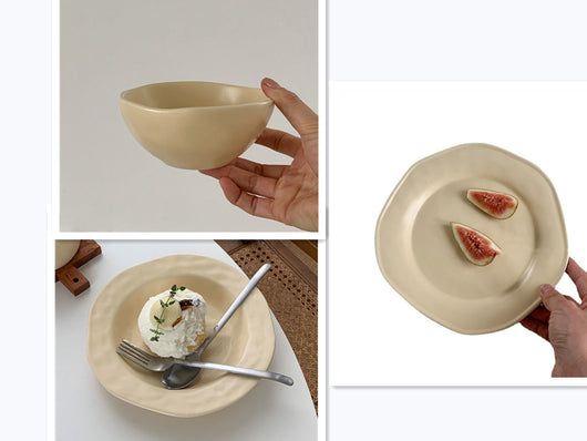 Juego de Platos y Tazones Artesanales Mate para Desayuno y Postre - Image 11