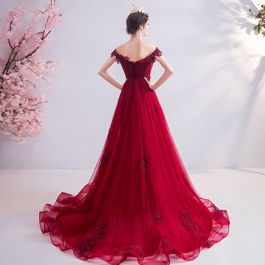 Vestido de Fiesta Asimétrico Rojo para Dama de Honor - Elegancia para Bodas y Eventos - Image 12