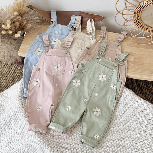 Pelele Infantil sin Mangas con Bordado Floral
