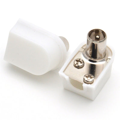 Pack 10 Adaptadores PAL Macho a Conector PAL 90° - Convertidor CATV Blanco - Image 5