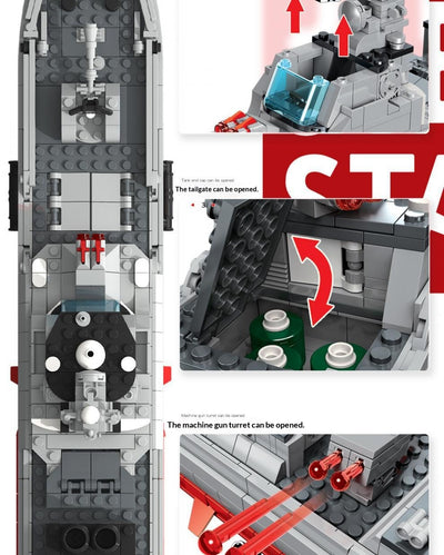 Juego de Construcción Destructor Serie Militar para Niños - Image 12
