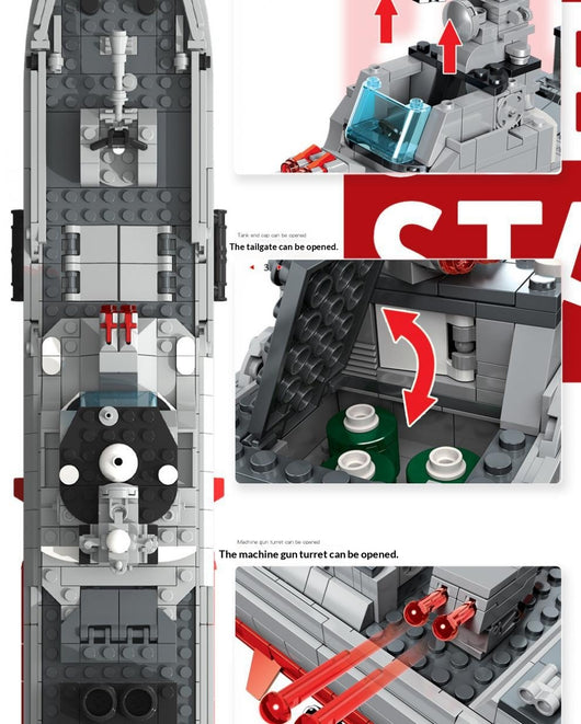 Juego de Construcción Destructor Serie Militar para Niños - Image 12
